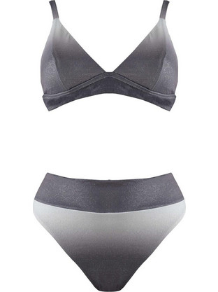 Gsecret Bikini Set Τριγωνάκι Ψηλόμεσο Ασημί Y2005-6303