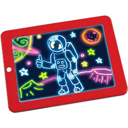 Φορητό φανταστικο Tablet Ζωγραφικής Magic Sketchpad με χρώματα που φωσφορίζουν σε κόκκινο χρώμα, 19x25.4x2.5 cm - Aria Trade