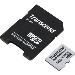 Transcend High Endurance microSDHC 16GB Class 10 U1 UHS-I + Adapter
