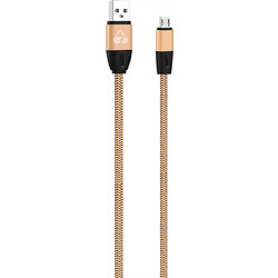 Data cable Powertech PTR-0033 Eco Flat Micro USB to USB 2.0 καλώδιο δεδομένων 1m Gold