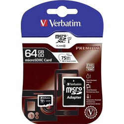 Verbatim microSDXC 64GB Class 10 U1 UHS-I + Adapter
