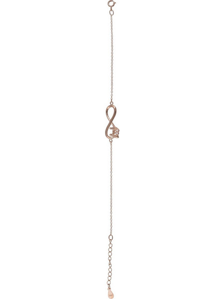 Slevori Γυναικείο Βραχιόλι Αλυσίδα Οικογένεια από Ασήμι 925 Ροζ Χρυσό με Ζιργκόν ASB-0533-R