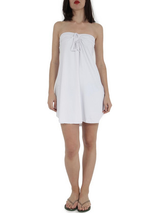 Banana Moon Mini Καλοκαιρινό Καθημερινό Φόρεμα Λευκό BEACH-LW010