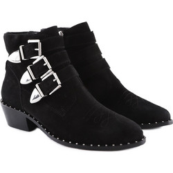 Mexx Dante Γυναικεία Μποτάκια Biker Suede Μαύρα με Χοντρό Χαμηλό Τακούνι MXGU0097W-1000