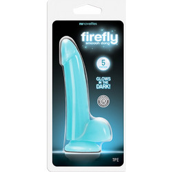 NS Novelties Firefly Smooth Glowing Dong Ρεαλιστικό Dildo με Βεντούζα & Όρχεις 15cm Μπλε
