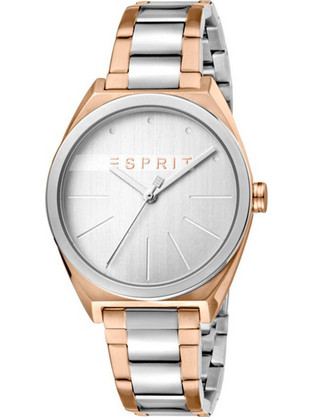 Esprit Slice Γυναικείο Ρολόι με Ασημί Ροζ Χρυσό Μεταλλικό Μπρασελέ ES1L056M0085