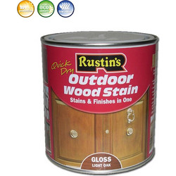 Rustins Outdoor Wood Stain Βερνίκι Επιφάνειας Ξύλου Έτοιμο προς Χρήση Gloss Τικ 1lt