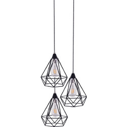 Home Lighting Mila Κρεμαστό Φωτιστικό Οροφής Πλέγμα Πολύφωτο Μαύρο 77-4347