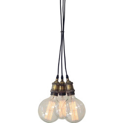 Home Lighting Magnum Κρεμαστό Φωτιστικό Οροφής Τρίφωτο E27 Μαύρο 77-2166