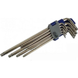 Κλειδιά Allen torx INTER 50738902 μακριά με τρύπα σετ 9 τεμαχίων T10Η-T50Η (50738902 )