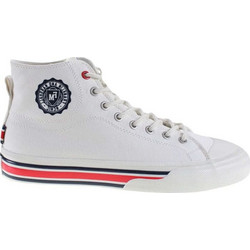 Franklin & Marshall Beta Ribs Eagle Ανδρικά Sneakers Μποτάκια Λευκά FCON0001T-0061