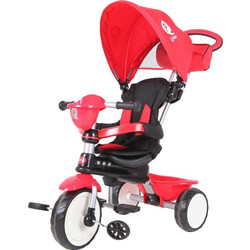 QPlay Comfort Τρίκυκλο Ποδήλατο με Σκίαστρο & Χειρολαβή για 10+ Μηνών Κόκκινο