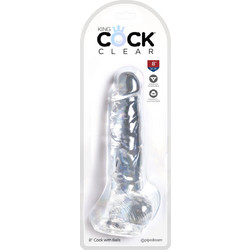 Pipedream King Cock 8" Ρεαλιστικό Dildo με Βεντούζα & Όρχεις 20cm Clear