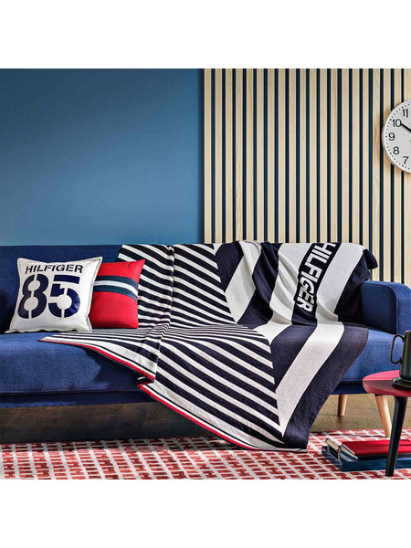 Ριχτάρι Cruise Navy Tommy Hilfiger Πολυθρόνα 130x170cm 100% Βαμβάκι