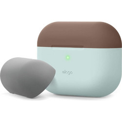 Elago AirPods Pro DUO Case - Θήκη Με Διπλό Καπάκι AirPods Pro 1st Gen - Dark Brown / Mint / Gray (EAPPDO-MT-DBRMGY)