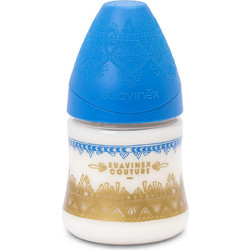 Suavinex Haute Couture Πλαστικό Μπιμπερό με Θηλή Σιλικόνης κατά των Κολικών 0-6m Blue 150ml