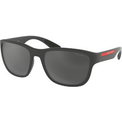 Prada PS 01US UFK5L0 Αθλητικά Ανδρικά Γυαλιά Ηλίου Τετράγωνα Κοκάλινα Μαύρα με Μαύρο Καθρέπτη Φακό