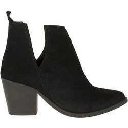 Stefania Γυναικεία Μποτάκια Cowgirl Suede Μαύρα με Χοντρό Χαμηλό Τακούνι 3020
