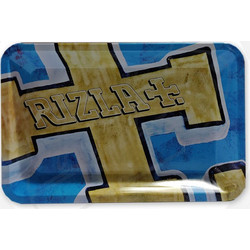 Rizla Rolling Tray Δίσκος Mini Metal Gold/Blue (12.5x18cm)