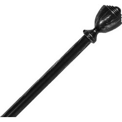 Homemarkt ΚΟΥΡΤΙΝΟΞΥΛΟ 110-210cm HM11279.03 ΜΕΤΑΛΛΙΚΟ ΠΤΥΣ/ΝΟ ΜΑΥΡΟ ΑΣΗΜΙ ΚΩΝΟΣ