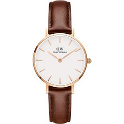 Daniel Wellington Petite St. Mawes Γυναικείο Ρολόι με Καφέ Δερμάτινο Λουράκι DW00100231