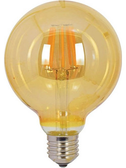 ΛΑΜΠΤΗΡΑΣ LED ΓΛΟΜΠΟΣ FILAMENT AMBER E27 6W 2700K (ΘΕΡΜΟ) 590Lm G95 220V VIVA 3800228025659