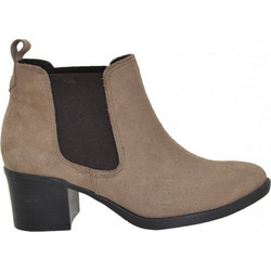 S. Piero Γυναικεία Μποτάκια Chelsea Suede Ταμπά με Χοντρό Χαμηλό Τακούνι 54-04