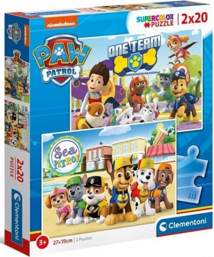 Παιδικό Puzzle Clementoni Super Color Paw Patrol 2x20 Κομμάτια 24779 ...