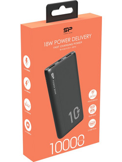 Silicon Power QP15 Power Bank 10000mAh 18W με 2 Θύρες USB-A & Θύρα USB-C Black