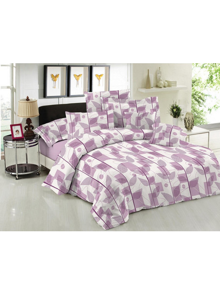 Σετ Πάπλωμα Le Blanc Premium Cotton 100% Leaves Lilac Μονό 160x240