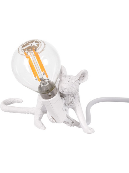 Globostar Mouse 00676 Πορτατίφ E14 Λευκό Π4xΥ7cm