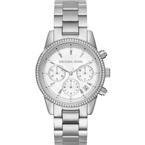 Michael Kors Ritz Γυναικείο Ρολόι Χρονογράφος με Ασημί Μεταλλικό Μπρασελέ MK6428