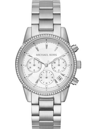 Michael Kors Ritz Γυναικείο Ρολόι Χρονογράφος με Ασημί Μεταλλικό Μπρασελέ MK6428