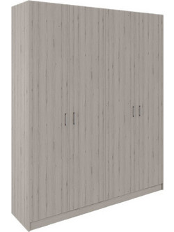 Aline Τετράφυλλη Ντουλάπα Ρούχων Γκρι 200x58x260cm 11502004