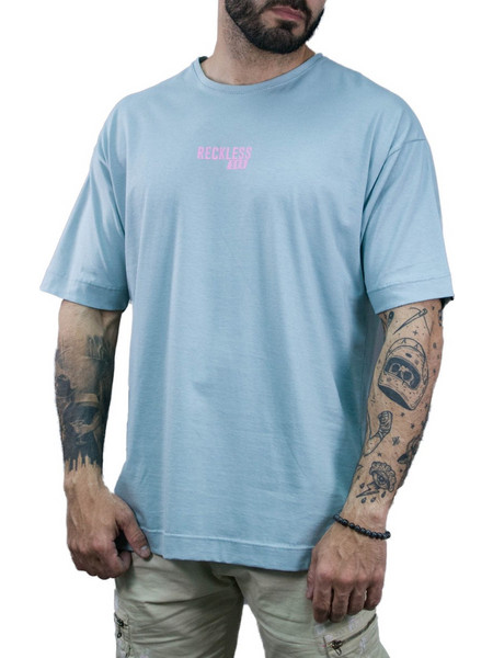 Life Style Butiken Ανδρικό κοντομάνικο μπλουζάκι OVERSIZE LS13033 MENTA