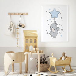 ΠΑΙΔΙΚΗ ΑΦΙΣΑ FLYING BABY BLUE 48278 (PVC/PLEXIGLASS ΑΣΠΡΗ ΚΟΡΝΙΖΑ) 40x60cm