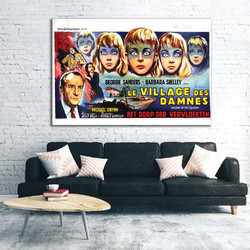 Πίνακας σε καμβά - Vintage Movie Posters - Le Village Des Damnes - 45 x 30 εκ