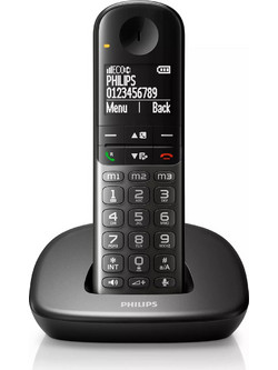 Philips XL4901DS/GRS Ασύρματο Τηλέφωνο με Ανοιχτή Ακρόαση Μαύρο