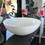 Glass Design Metropole Round 34 Επικαθήμενος Νιπτήρας Μπάνιου Στρογγυλός Γυάλινος 34x12.5cm Λευκός METROPOLE34WT
