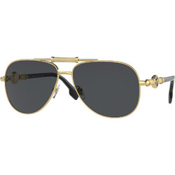 Versace VE 2236 1002/87 Γυναικεία Γυαλιά Ηλίου Aviator Μεταλλικά Χρυσά με Μαύρο Polarized Φακό