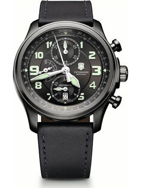 Victorinox Infantry Ανδρικό Ρολόι Χρονογράφος Αυτόματο με Μαύρο Δερμάτινο Λουράκι 241526