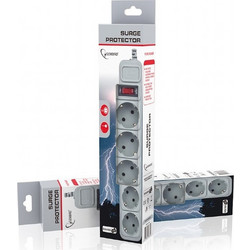 Gembird power cube surge protector 5 sockets 1.8m - white (SPG3B6C)
