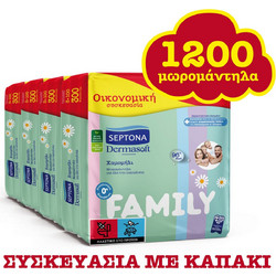 Septona Dermasoft Μωρομάντηλα Χωρίς Οινόπνευμα & Parabens με Χαμομήλι 12x100τμχ