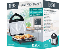 Teesa TSA3221 Τοστιέρα με Αποσπώμενες Πλάκες για 2 Τοστ 800W