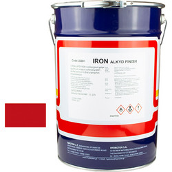 Hydroton Iron Alkyd Finish Βερνικόχρωμα Μετάλλου Κόκκινο Ral-3020 Gloss 20lt