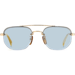 David Beckham DB1078/S IDA Ανδρικά Γυαλιά Ηλίου Aviator Κοκάλινα Χρυσά με Μπλε Polarized Φακό