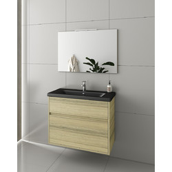 Drop Instinct 80 Σετ Έπιπλο Μπάνιου με Νιπτήρα & Καθρέπτη Natural Oak BL-1 5PIN080WH,6BSF080BL,5KPN080MR