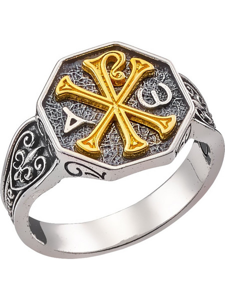 Δαχτυλίδι Anastasios Creations ασήμι 925 με Χριστόγραμμα FD679