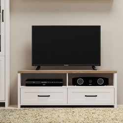 Alphab2b Έπιπλο Τηλεόρασης Ξύλινο Λευκό Μ137.9xΠ45xΥ52.1cm Verne TO-VERNERTV2S