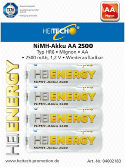 Heitech Rechargeable AA 2500mAh 4τμχ